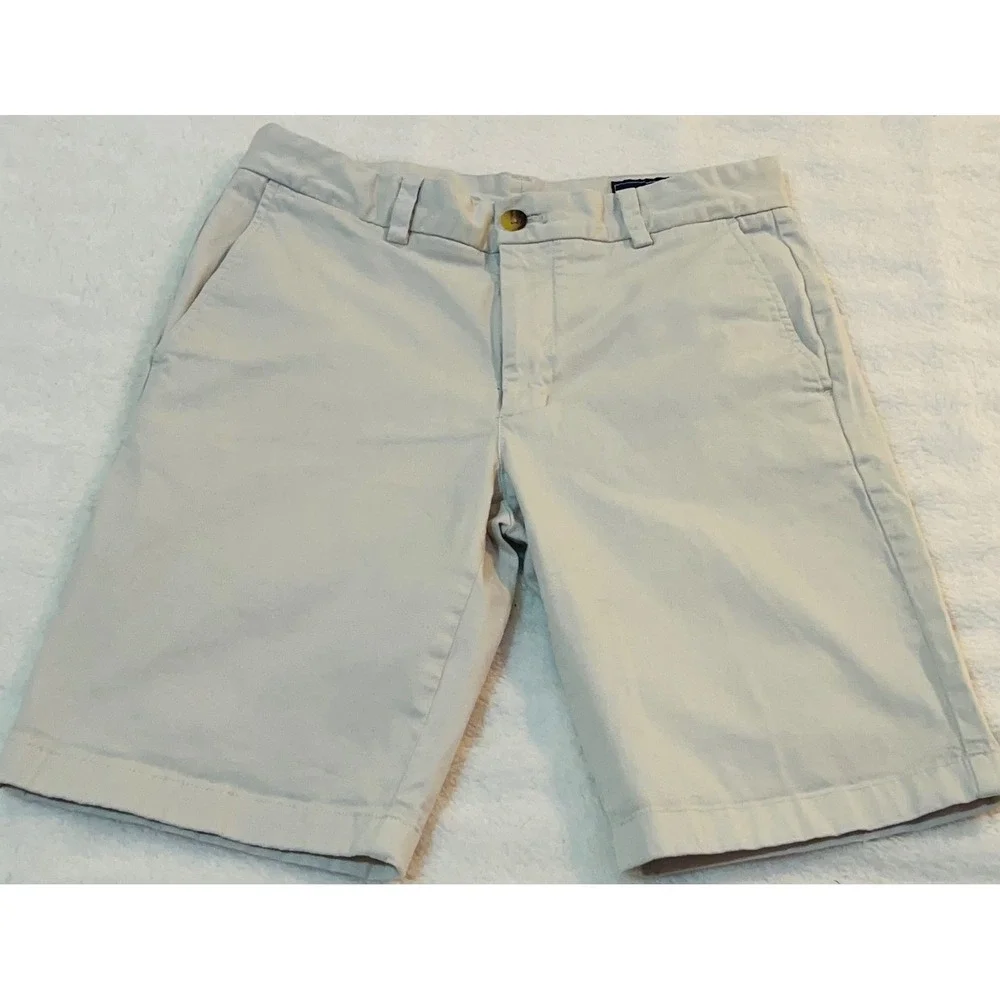 Vineyard Vines Mens 30 Breaker Shorts Khaki Tan Chino Cotton Stretch Flat Front